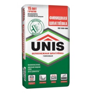 Шпаклевка финишная UNIS белая гипсовая  20кг (64шт/под)
